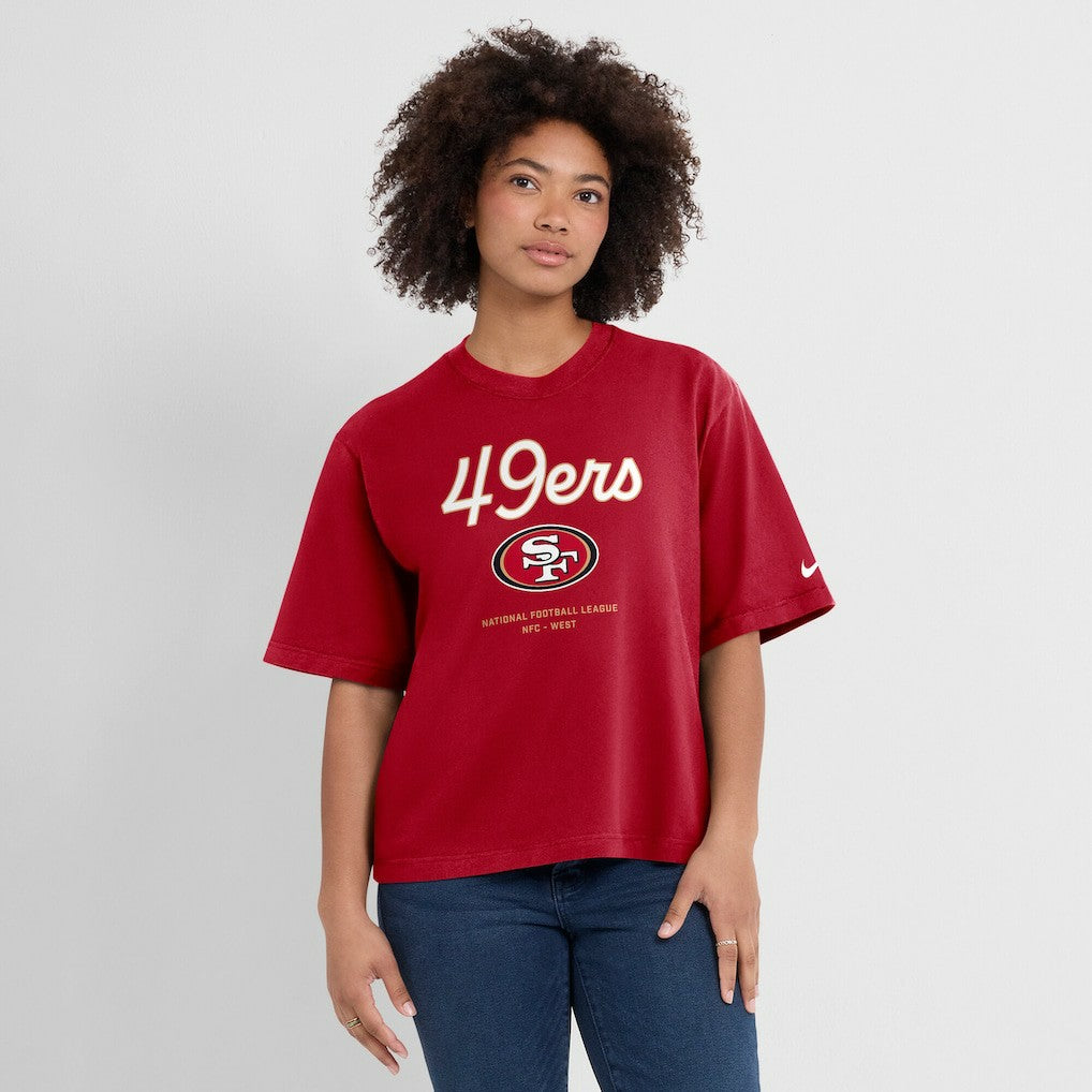 Women's Essential Script Relaxed Boxy T-Shirt - San Francisco 49ers