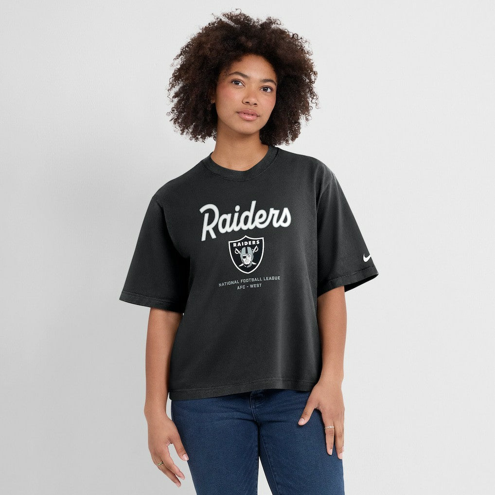 Women's Essential Script Relaxed Boxy T-Shirt - Las Vegas Raiders