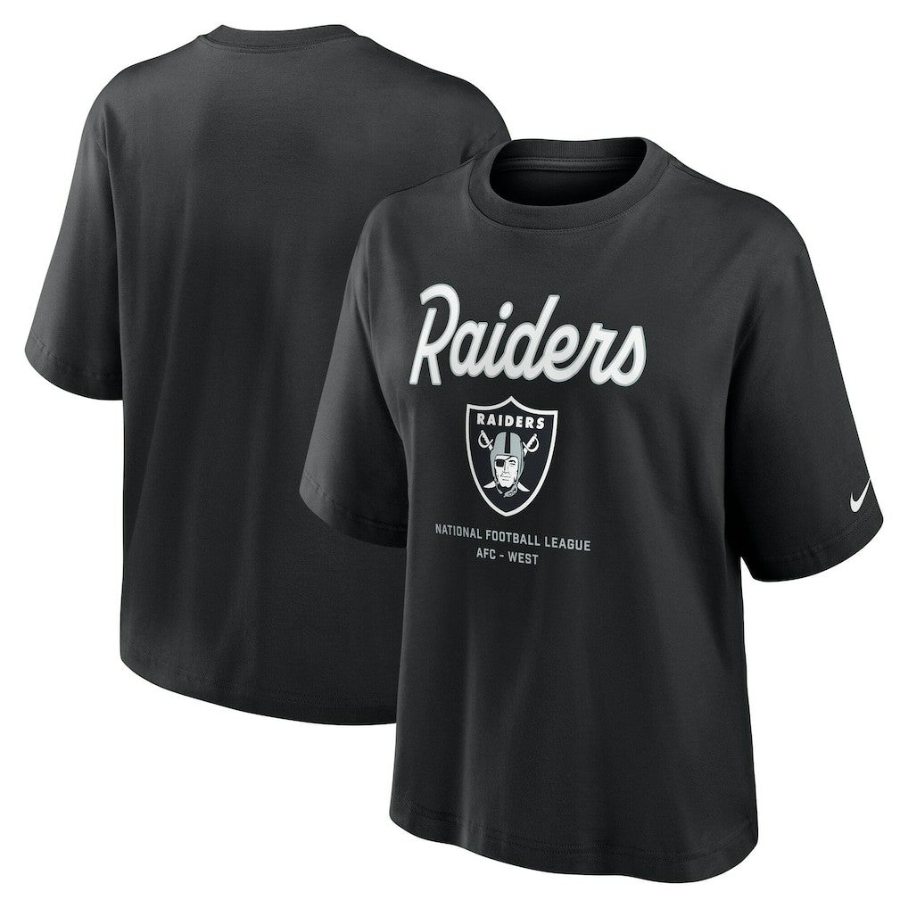 Women's Essential Script Relaxed Boxy T-Shirt - Las Vegas Raiders