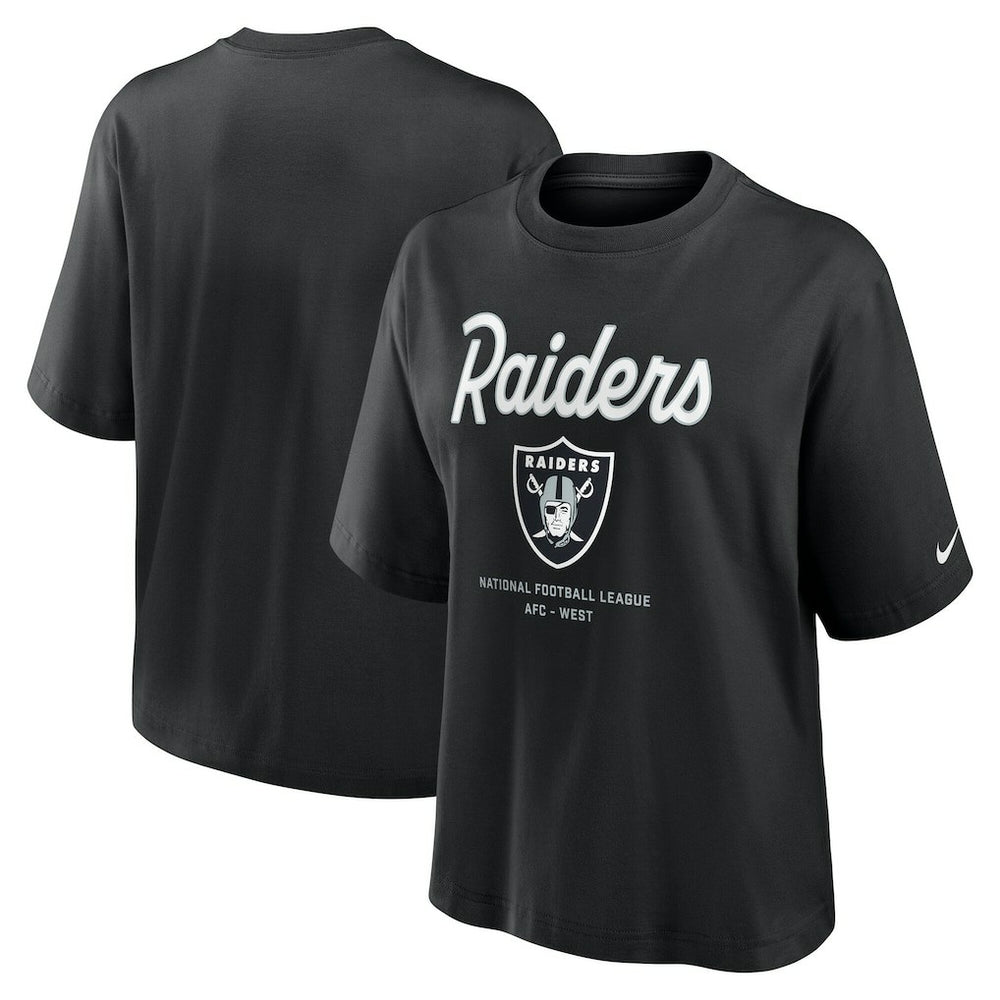 Women's Essential Script Relaxed Boxy T-Shirt - Las Vegas Raiders