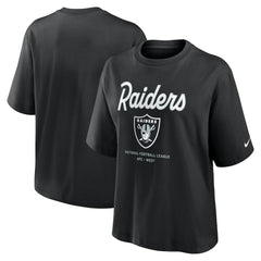 Women's Essential Script Relaxed Boxy T-Shirt - Las Vegas Raiders