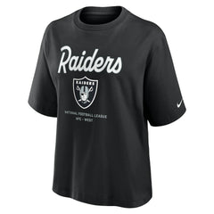 Women's Essential Script Relaxed Boxy T-Shirt - Las Vegas Raiders