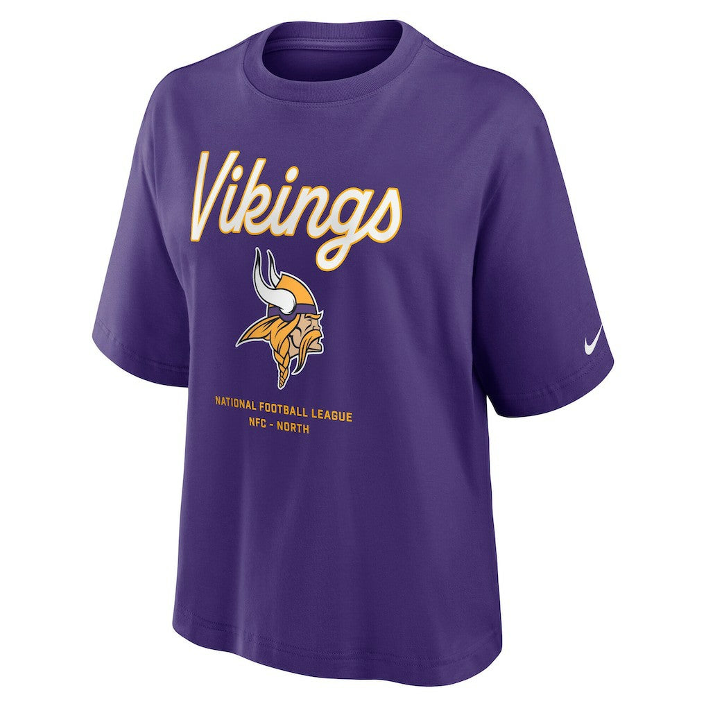 Women's Essential Script Relaxed Boxy T-Shirt - Minnesota Vikings