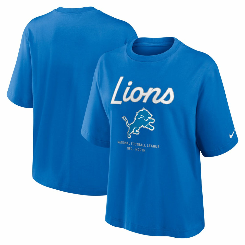 Women's Essential Script Relaxed Boxy T-Shirt - Detroit Lions