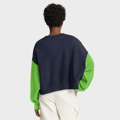 Women's Oversized Color-Block Pullover Sweatshirt - Seattle Seahawks