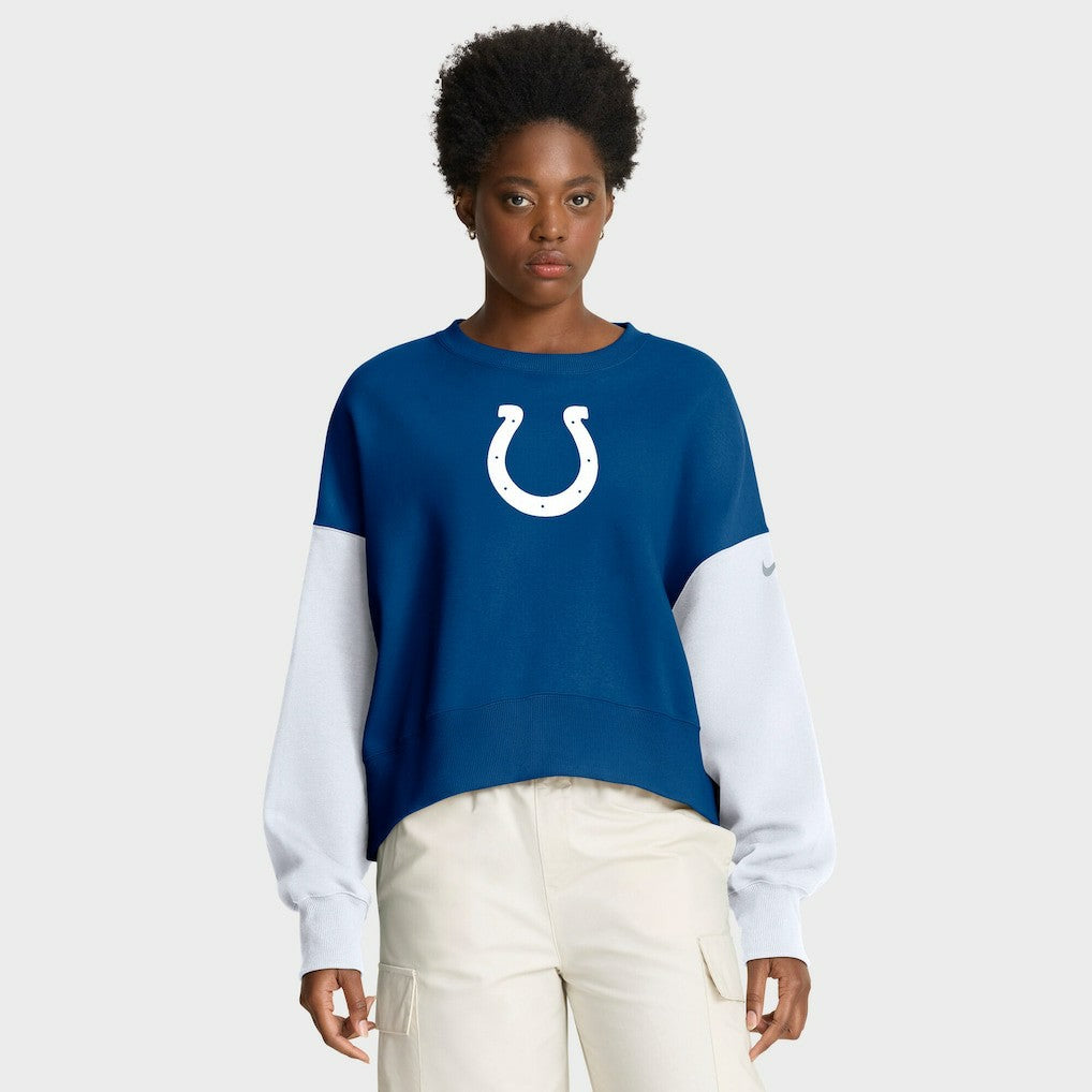 Women's Oversized Color-Block Pullover Sweatshirt - Indianapolis Colts
