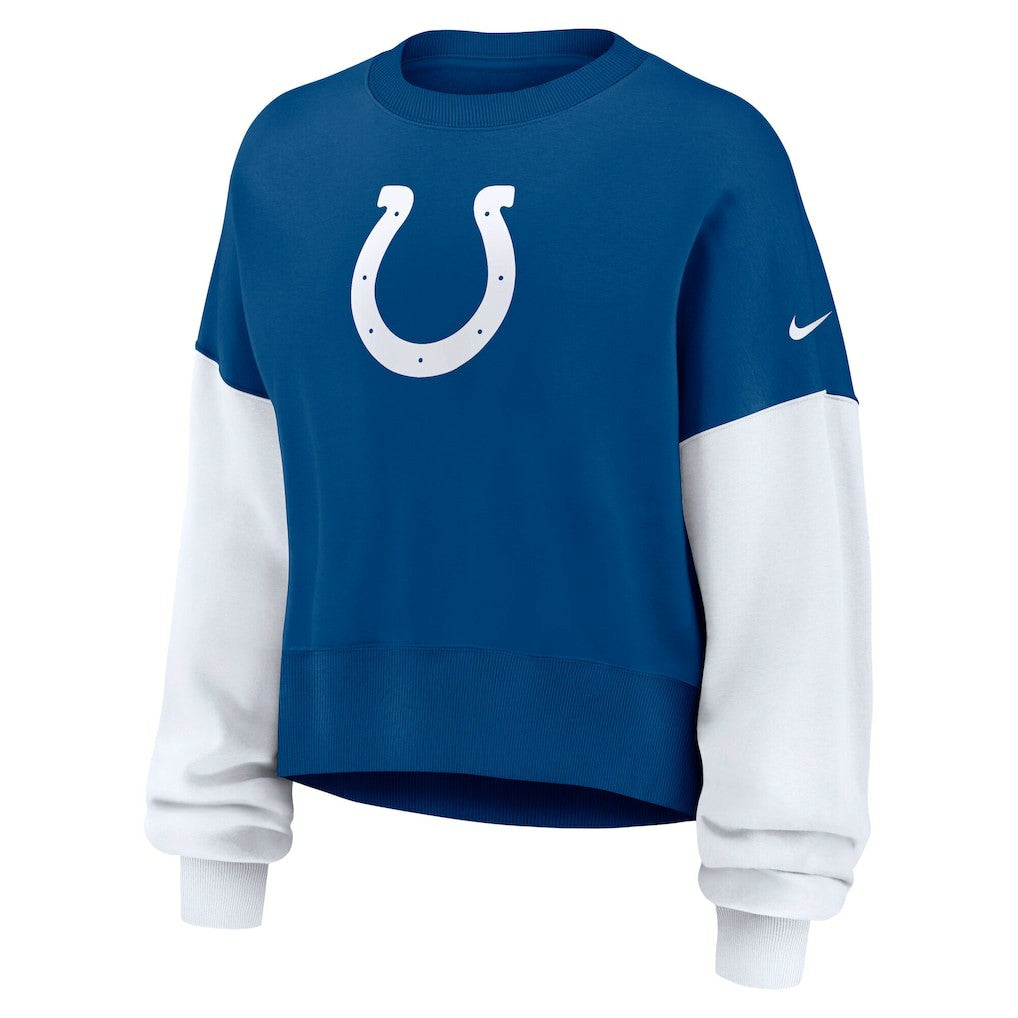 Women's Oversized Color-Block Pullover Sweatshirt - Indianapolis Colts