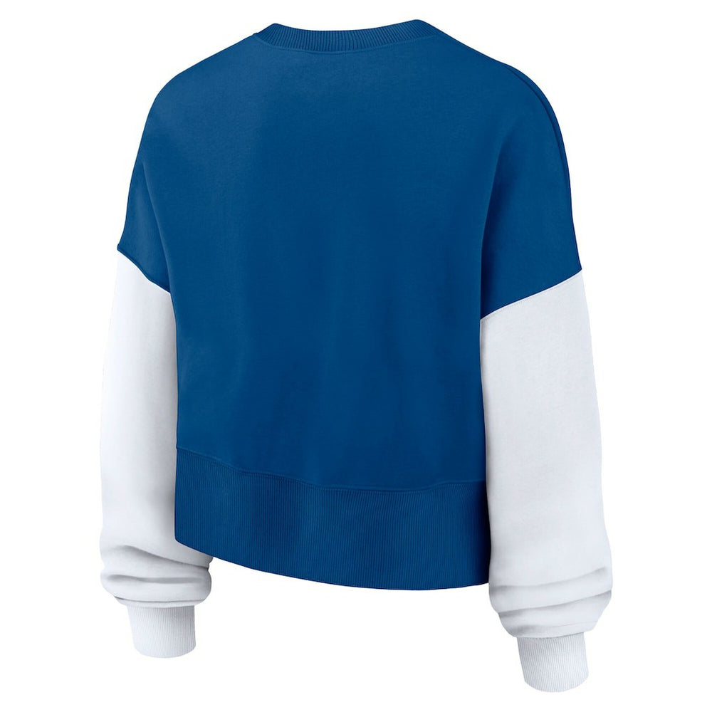 Women's Oversized Color-Block Pullover Sweatshirt - Indianapolis Colts