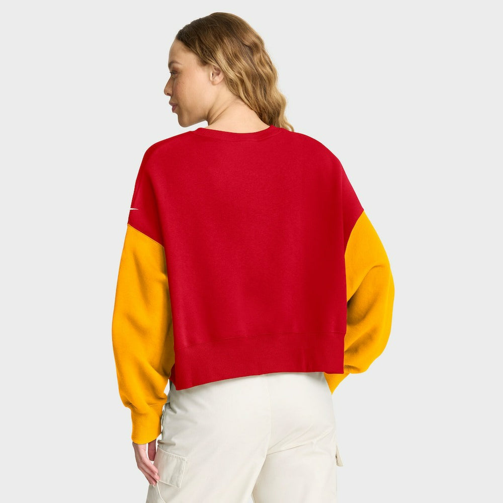 Women's Oversized Color-Block Pullover Sweatshirt - Kansas City Chiefs