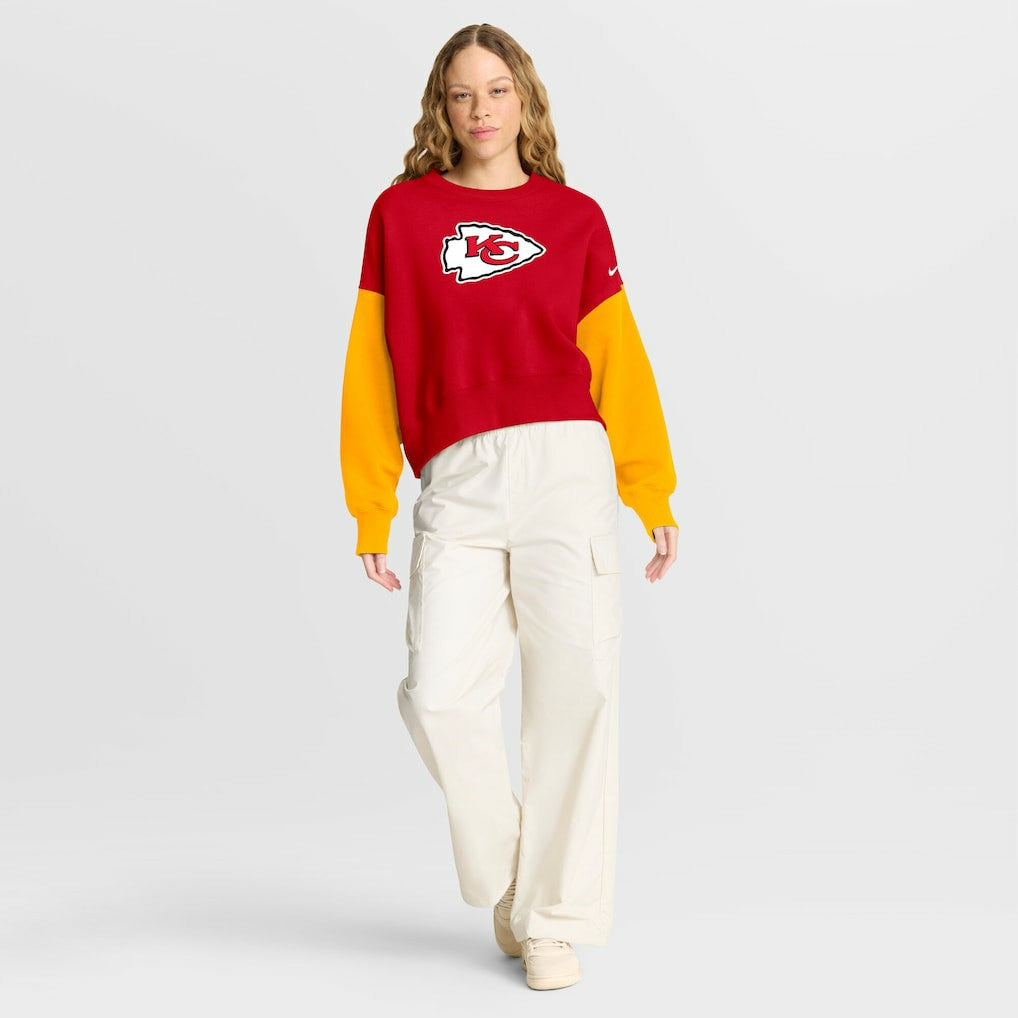 Women's Oversized Color-Block Pullover Sweatshirt - Kansas City Chiefs