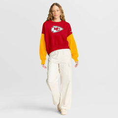 Women's Oversized Color-Block Pullover Sweatshirt - Kansas City Chiefs