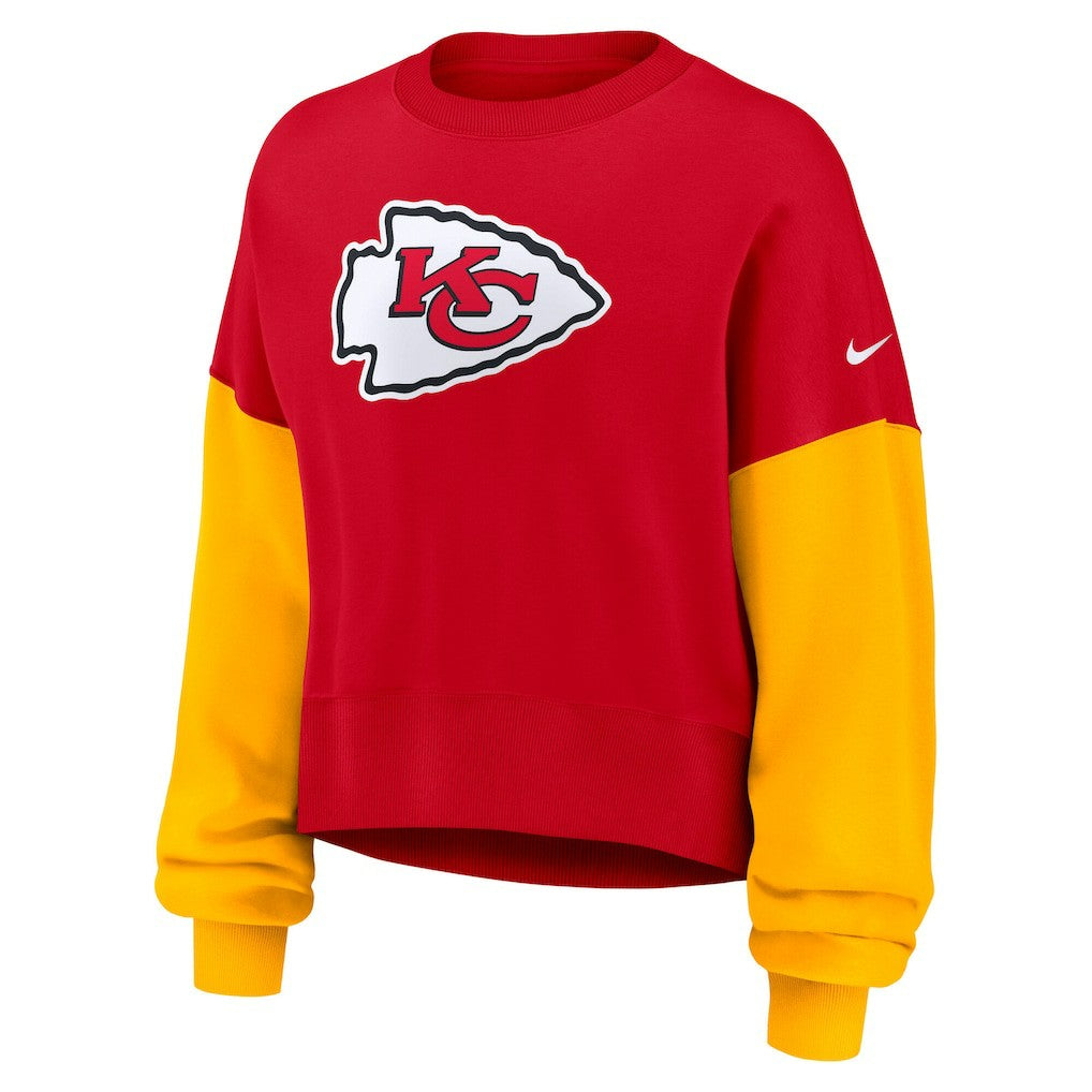 Women's Oversized Color-Block Pullover Sweatshirt - Kansas City Chiefs