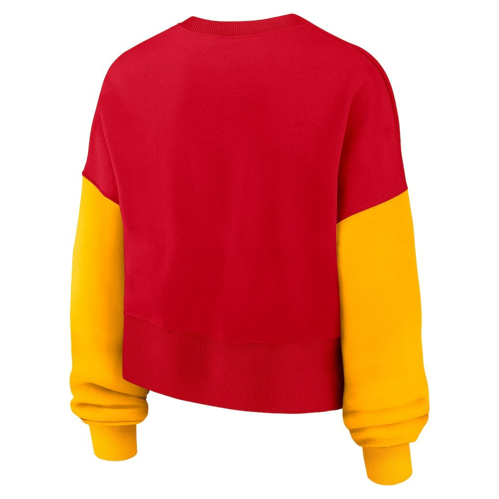 Women's Oversized Color-Block Pullover Sweatshirt - Kansas City Chiefs