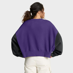 Women's Oversized Color-Block Pullover Sweatshirt - Minnesota Vikings