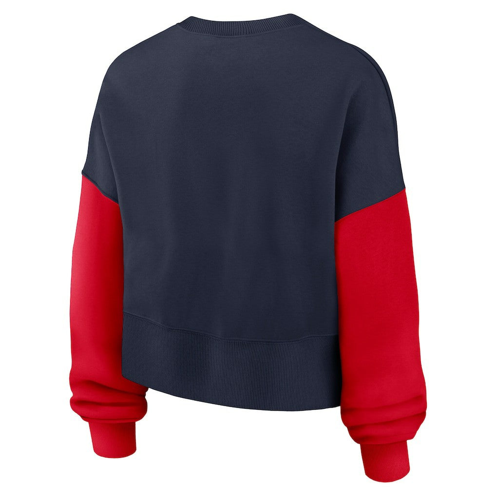 Women's Oversized Color-Block Pullover Sweatshirt - New England Patriots