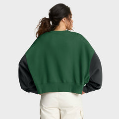 Women's Oversized Color-Block Pullover Sweatshirt - New York Jets