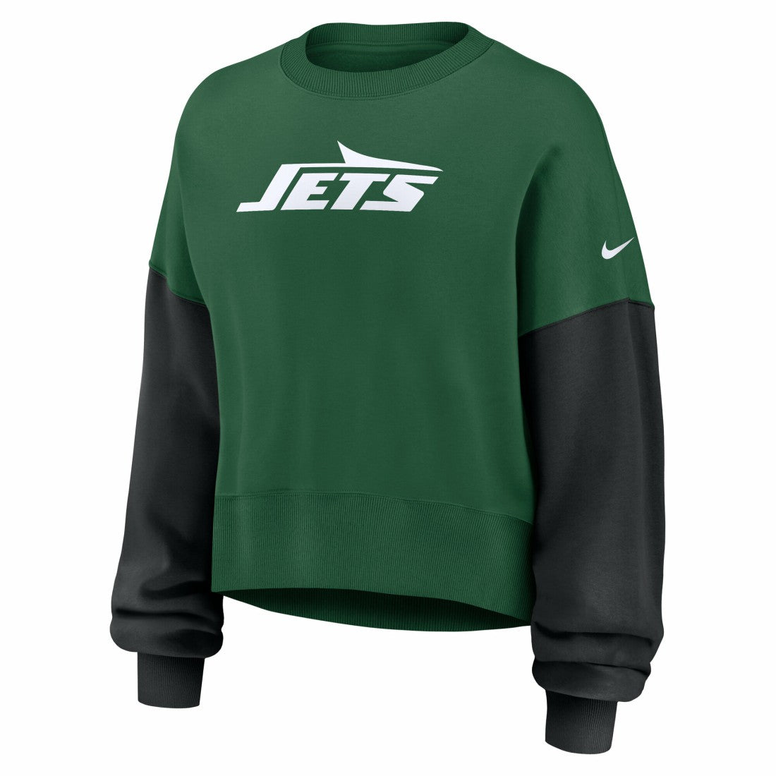 Women's Oversized Color-Block Pullover Sweatshirt - New York Jets