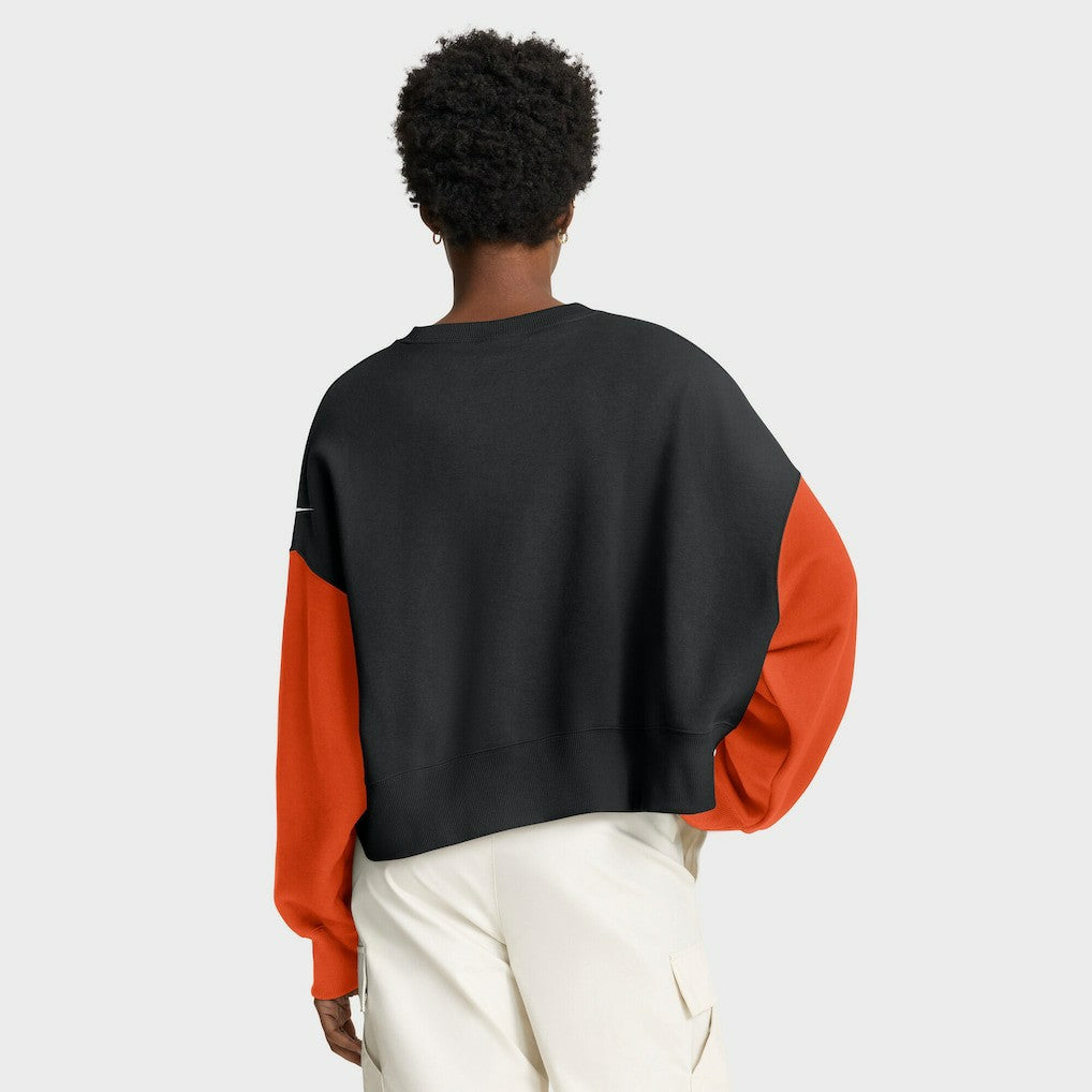 Women's Oversized Color-Block Pullover Sweatshirt - Cincinnati Bengals