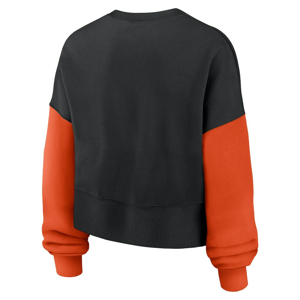 Women's Oversized Color-Block Pullover Sweatshirt - Cincinnati Bengals