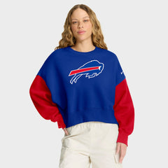 Women's Oversized Color-Block Pullover Sweatshirt - Buffalo Bills