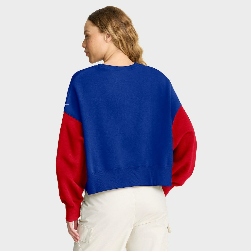 Women's Oversized Color-Block Pullover Sweatshirt - Buffalo Bills