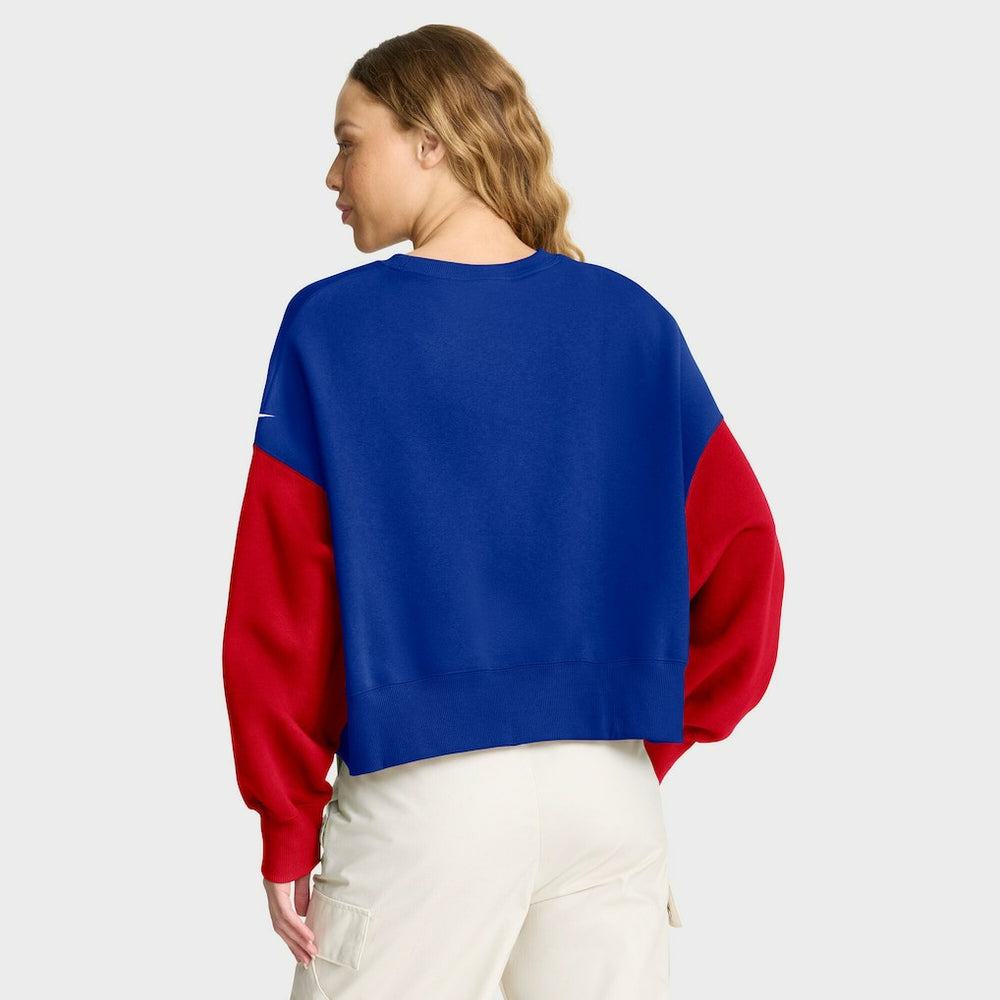 Women's Oversized Color-Block Pullover Sweatshirt - Buffalo Bills