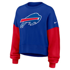 Women's Oversized Color-Block Pullover Sweatshirt - Buffalo Bills
