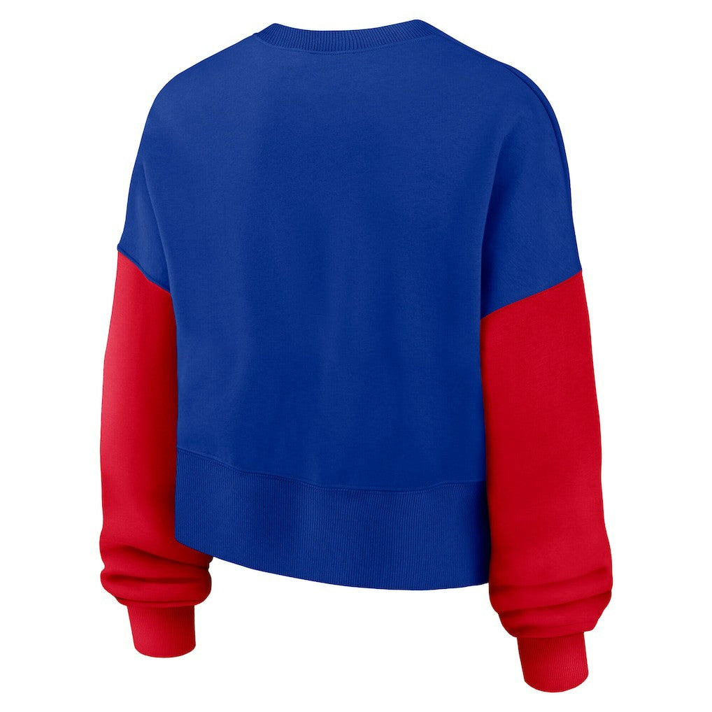 Women's Oversized Color-Block Pullover Sweatshirt - Buffalo Bills