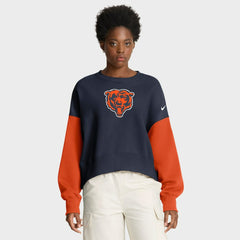 Women's Oversized Color-Block Pullover Sweatshirt - Chicago Bears