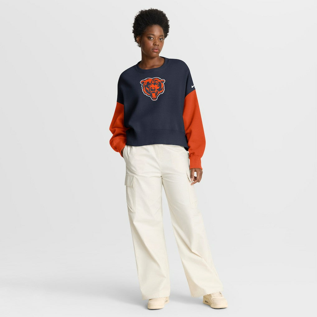 Women's Oversized Color-Block Pullover Sweatshirt - Chicago Bears