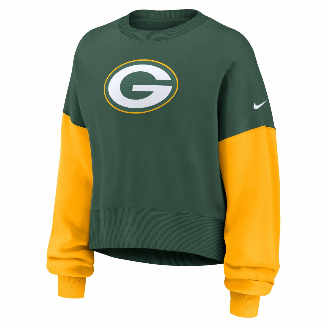 Women's Oversized Color-Block Pullover Sweatshirt - Green Bay Packers