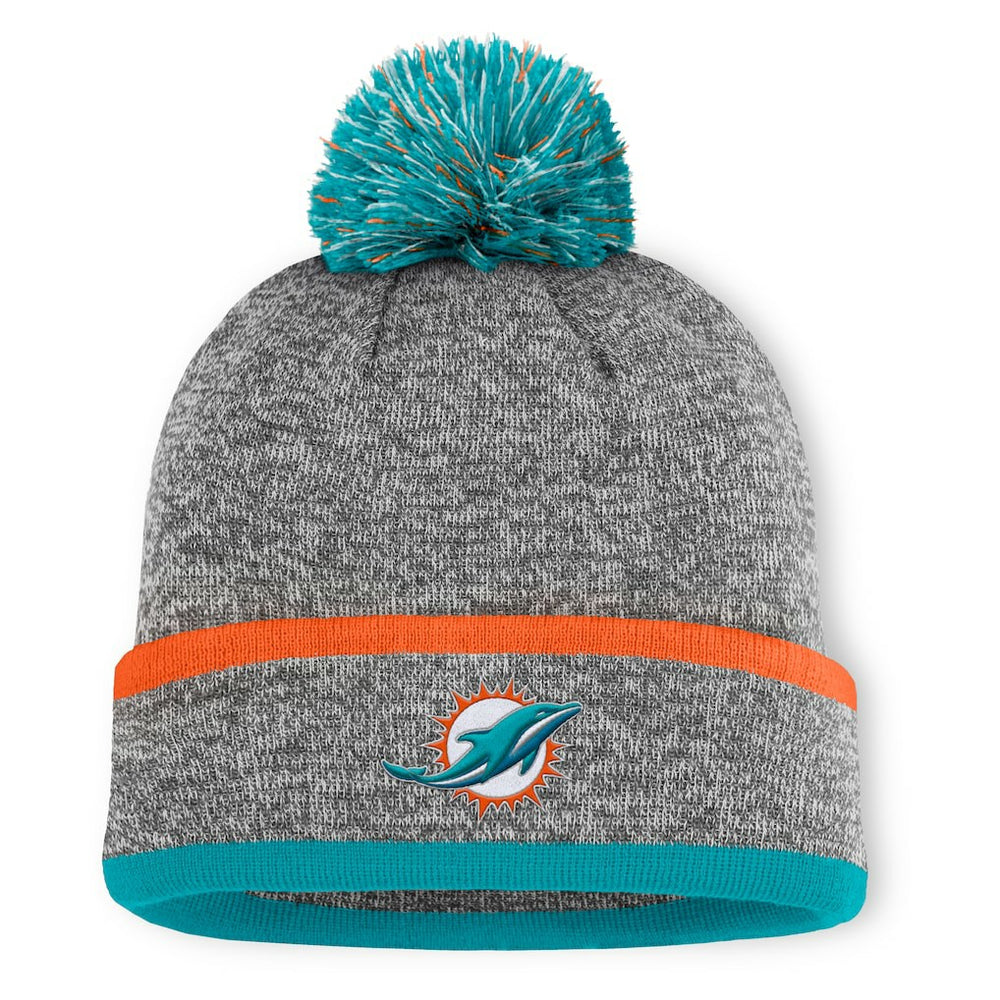 Motion Cuffed Knit Hat with Pom - Miami Dolphins