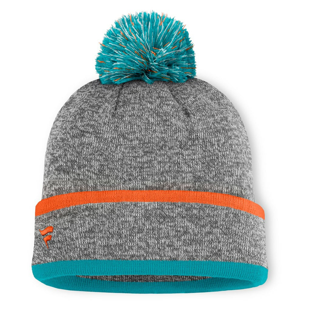 Motion Cuffed Knit Hat with Pom - Miami Dolphins