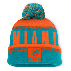 Play Action Cuffed Knit Hat with Pom - Miami Dolphins