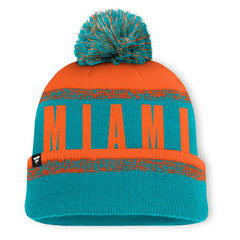 Play Action Cuffed Knit Hat with Pom - Miami Dolphins