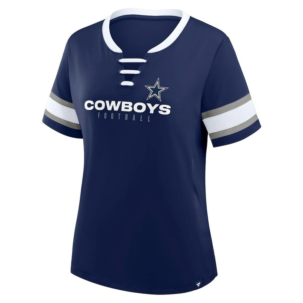 Women's Redzone Draw Play Athena Lace-Up T-Shirt - Dallas Cowboys