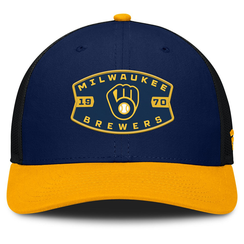 MLB Milwaukee Brewers Fanatics Cutoff Adjustable Trucker Hat