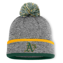 MLB Athletics Fanatics Backstop Cuffed Knit Hat with Pom