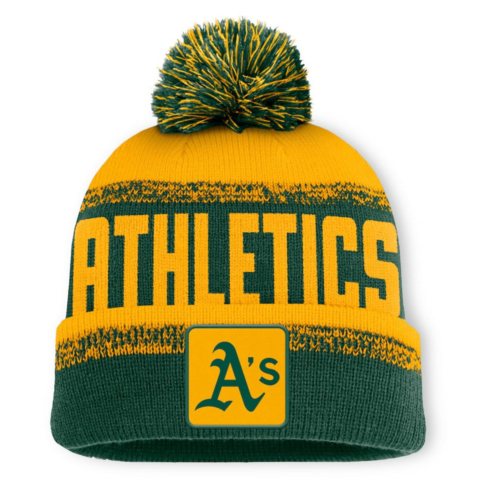 MLB Athletics Fanatics No-Doubter Cuffed Knit Hat with Pom