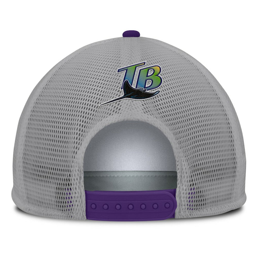 MLB Tampa Bay Rays Fanatics Cranked Foam Front Patch Trucker Adjustable Hat