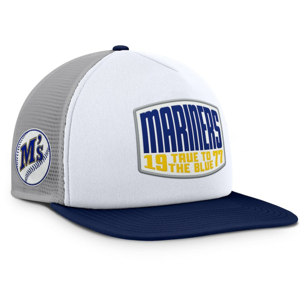 MLB Seattle Mariners Fanatics Cranked Foam Front Patch Trucker Adjustable Hat
