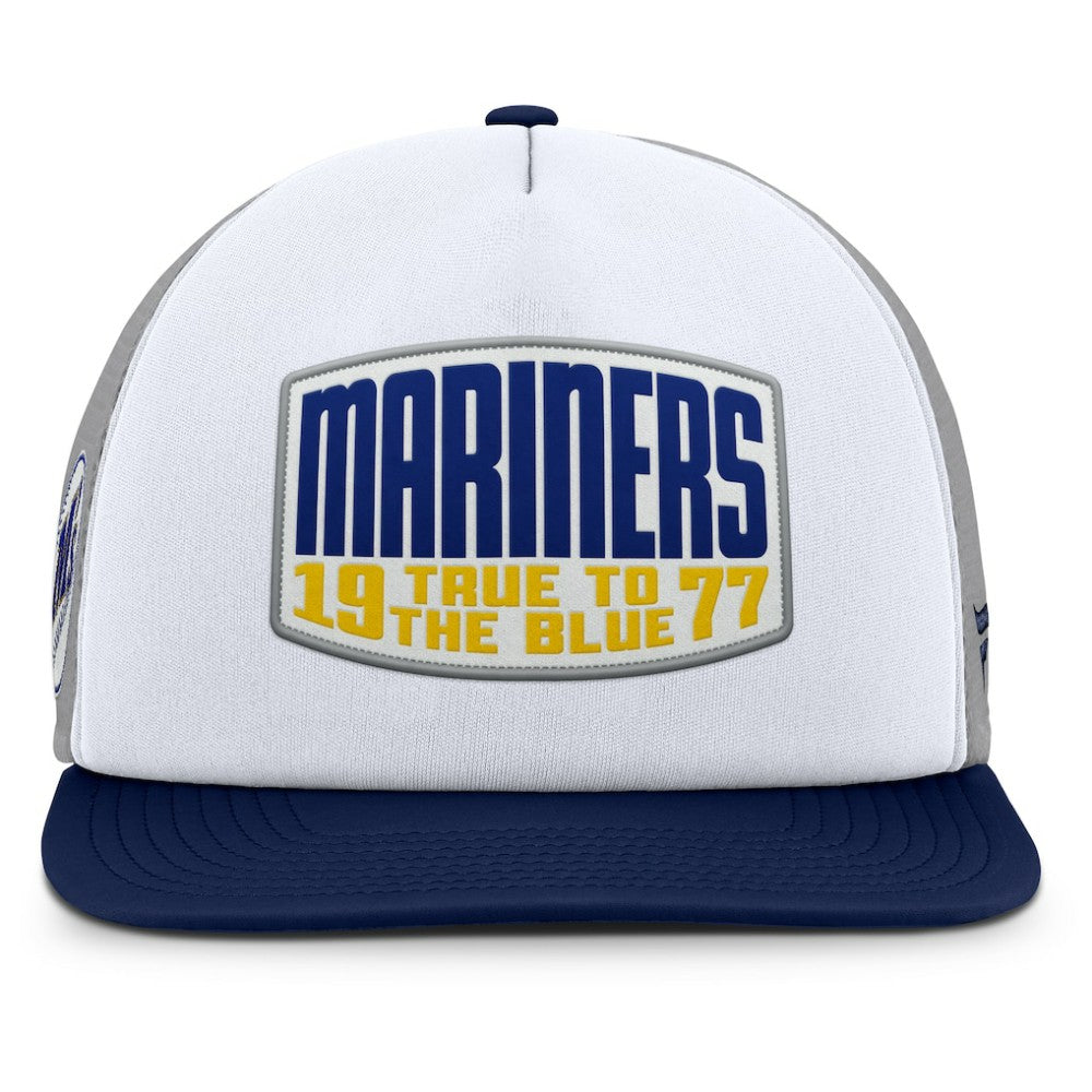 MLB Seattle Mariners Fanatics Cranked Foam Front Patch Trucker Adjustable Hat