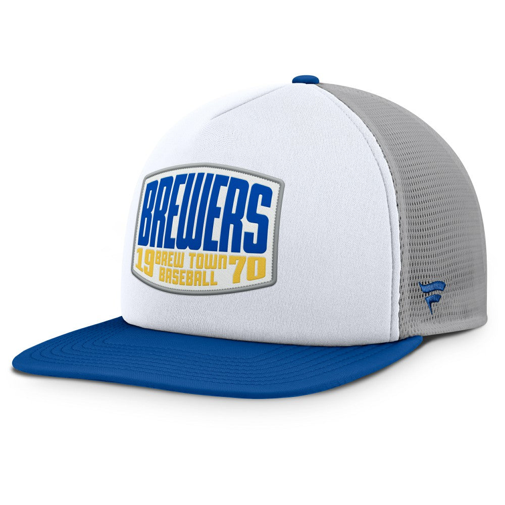 MLB Milwaukee Brewers Fanatics Cranked Foam Front Patch Trucker Adjustable Hat