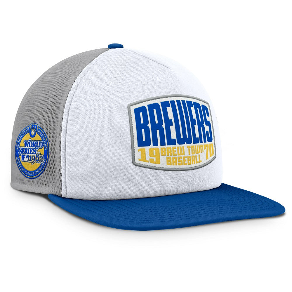 MLB Milwaukee Brewers Fanatics Cranked Foam Front Patch Trucker Adjustable Hat