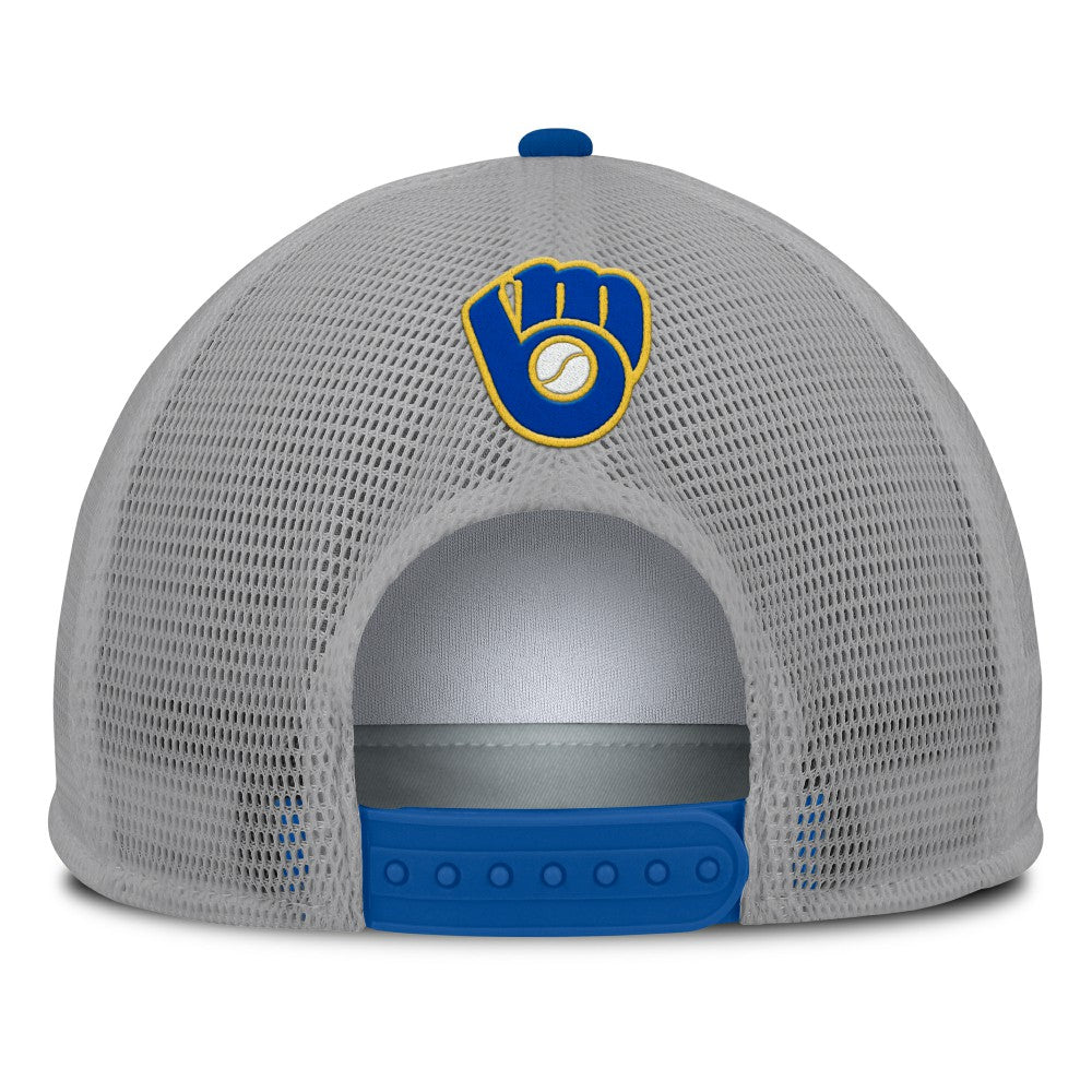 MLB Milwaukee Brewers Fanatics Cranked Foam Front Patch Trucker Adjustable Hat