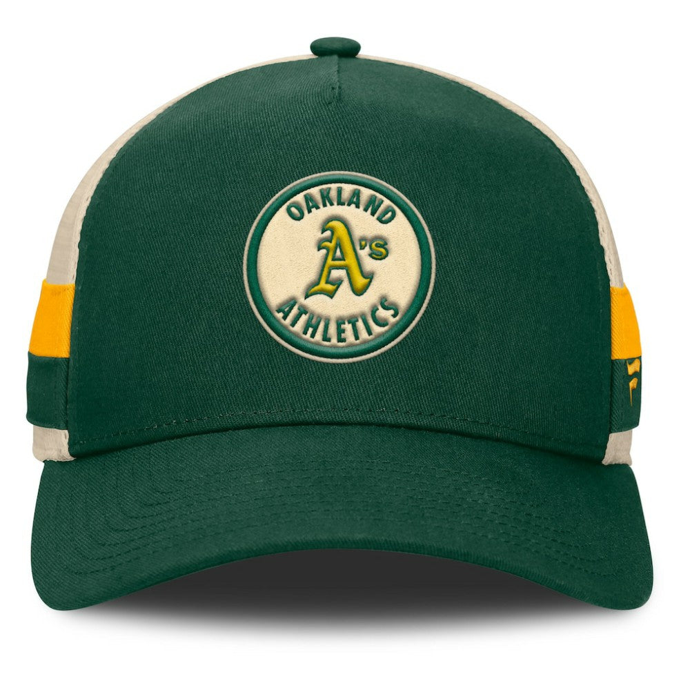 MLB Athletics Fanatics Inherited Side Stripe Trucker Adjustable Hat