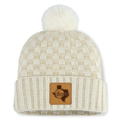 MLB Texas Rangers Fanatics Women's Matchstick Cuffed Knit Hat with Pom- Natural