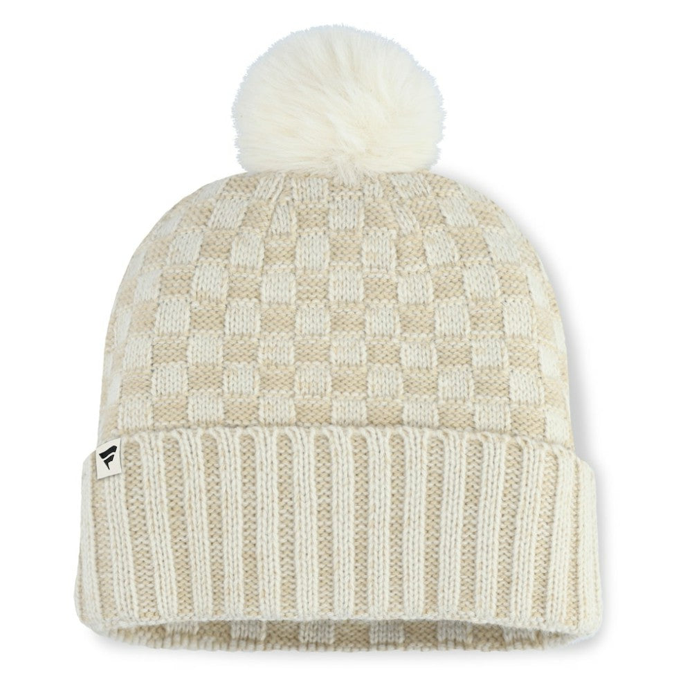 MLB Detroit Tigers Fanatics Women's Matchstick Cuffed Knit Hat with Pom- Natural