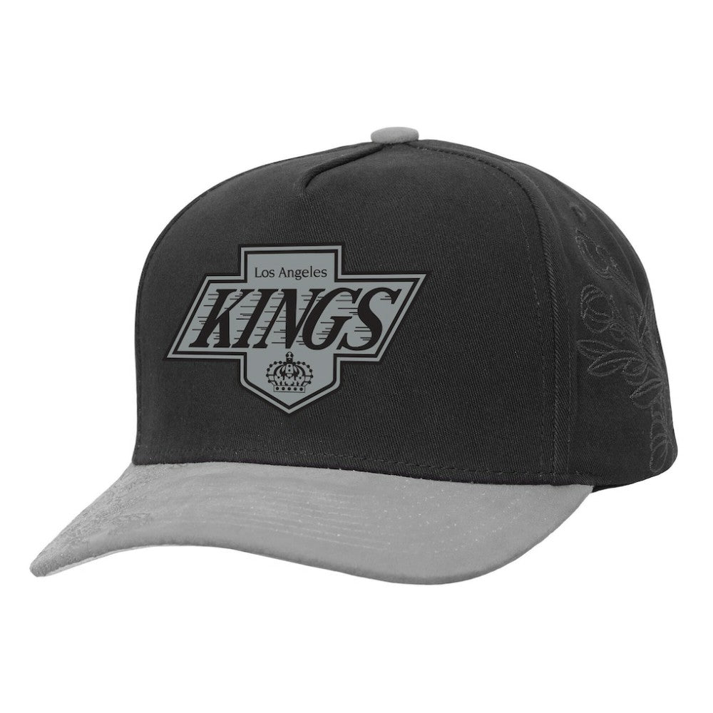 NHL Black/Silver Los Angeles Kings Mitchell & Ness May Flowers Pro Crown Adjustable Hat