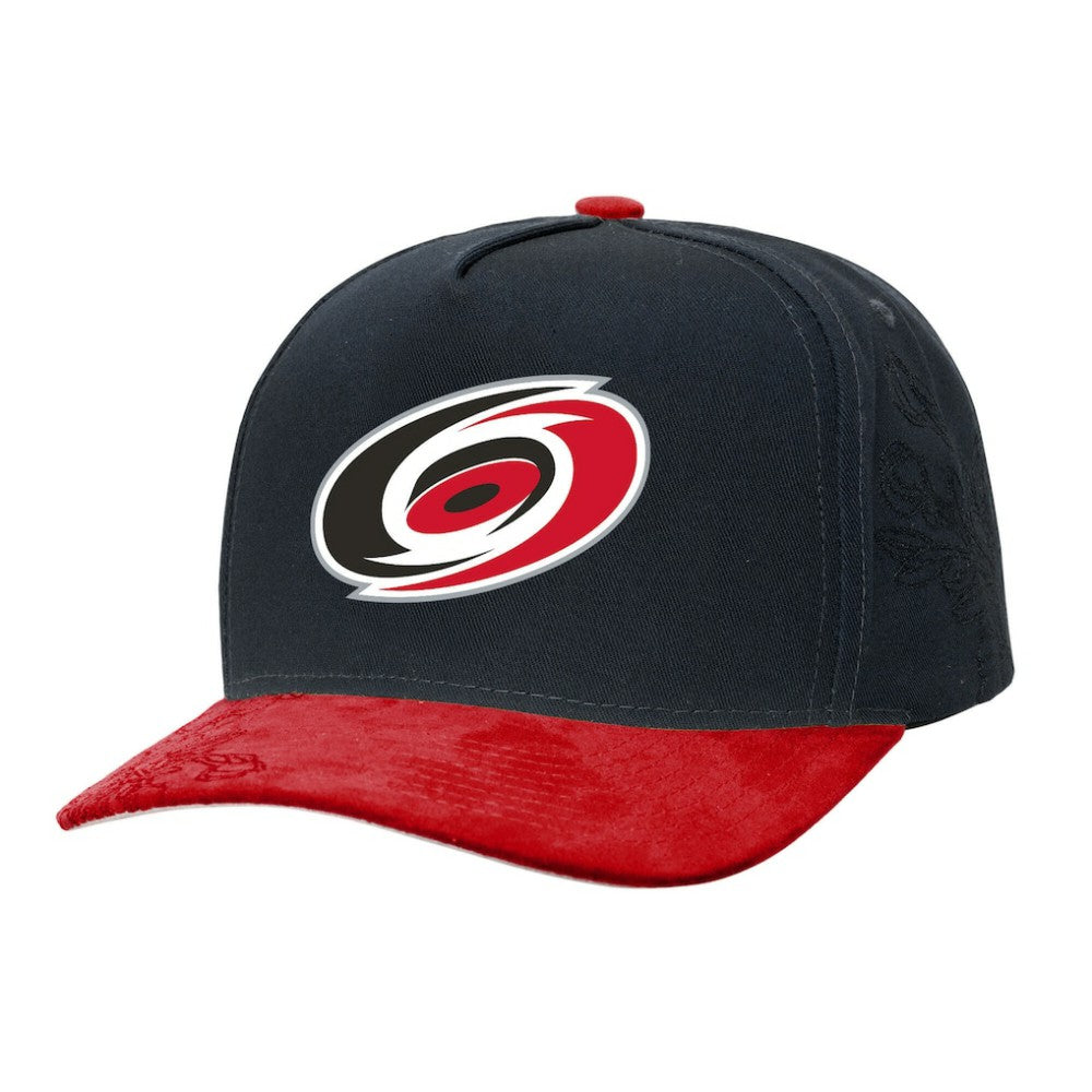 NHL Black/Red Carolina Hurricanes Mitchell & Ness May Flowers Pro Crown Adjustable Hat